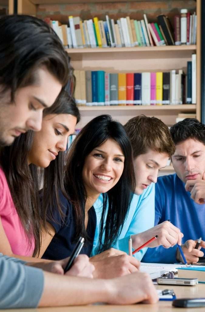 Students in Library with New University Admission Dubai